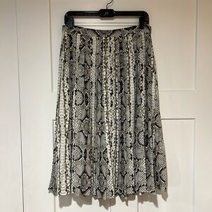 J. Crew Pleated Snakeskin Midi Skirt